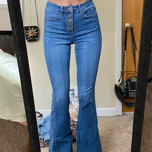 Flare Leg Jeans Medium Wash